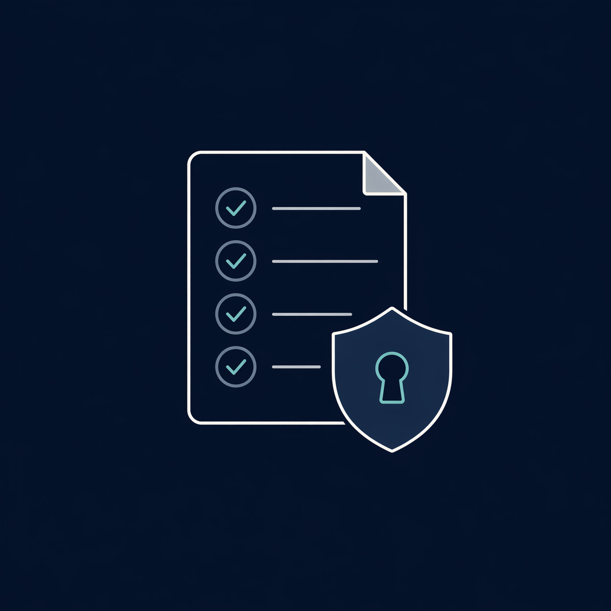 Illustration af tjekliste for cybersikkerhed